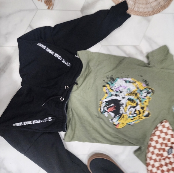 [CAT & JACK] boys Medium 8-10 cutest green shirt sleeve t-shirt w/  TIGER🐅 🐯 - Picture 5 of 16